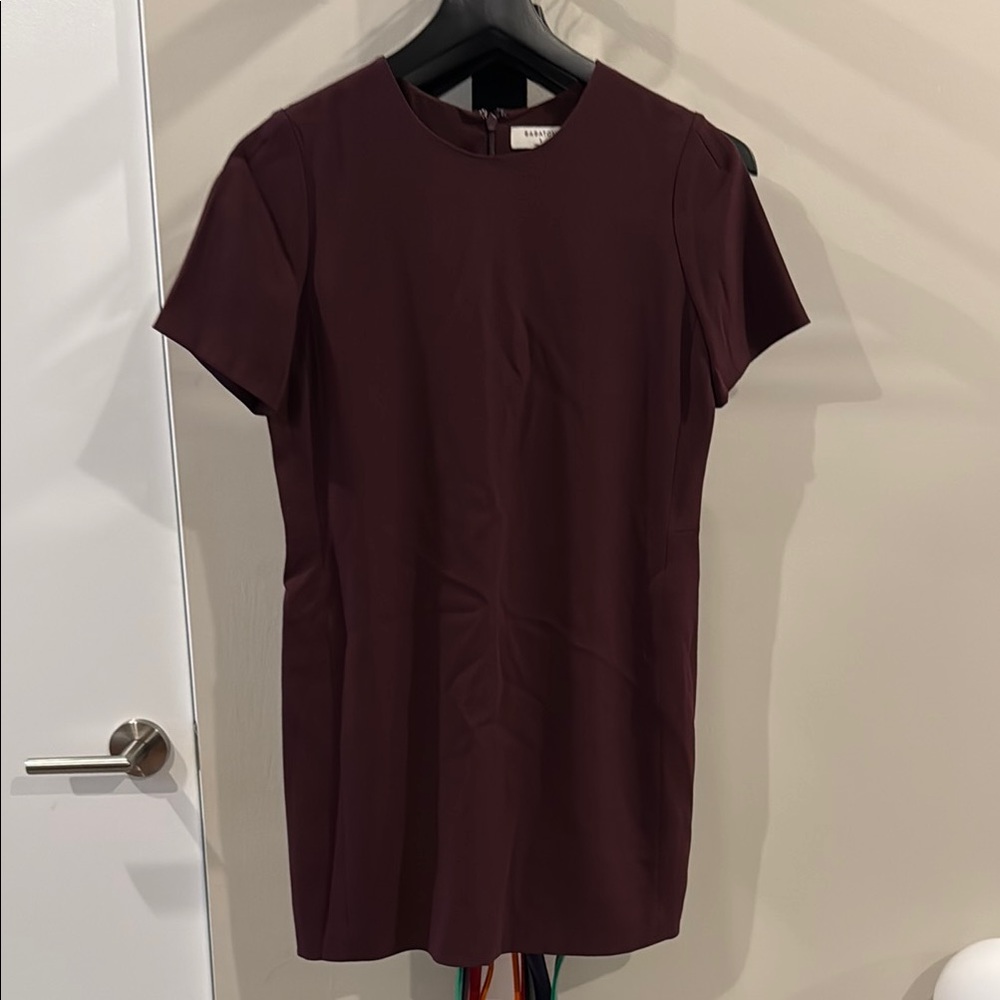 Babaton Burgundy Short Sleeve Dress